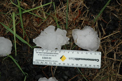 hailstones 7-8cm diameter
